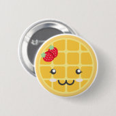 Badge Rond 5 Cm Gaufre de fraise (Devant & derrière)