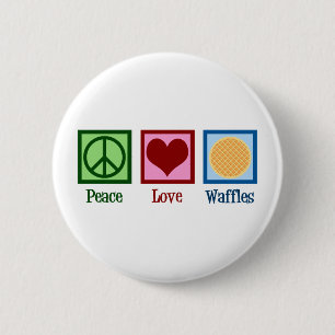 Badge Rond 5 Cm Gaufres d'amour de paix