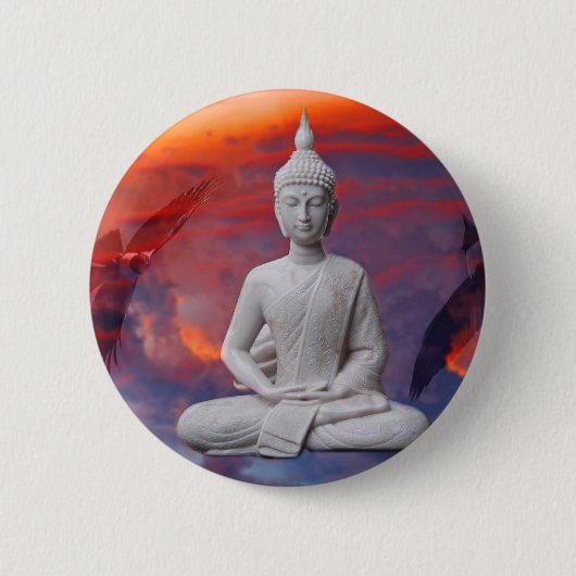 Badge Rond 5 Cm Gautama Siddhartha Bouddha (Devant)