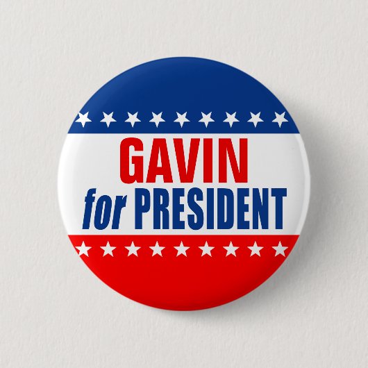 Badge Rond 5 Cm "GAVIN for PRESIDENT" Button (Devant)