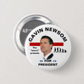 Badge Rond 5 Cm Gavin Newsom 2024 (Devant & derrière)