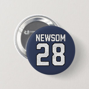 Badge Rond 5 Cm Gavin Newsom 2028 Pour Président Numéro 28
