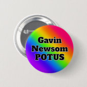 Badge Rond 5 Cm Gavin Newsom POTUS (Devant & derrière)