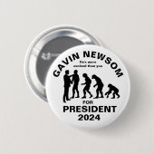 Badge Rond 5 Cm Gavin Newsom pour Président 2024 (Devant & derrière)