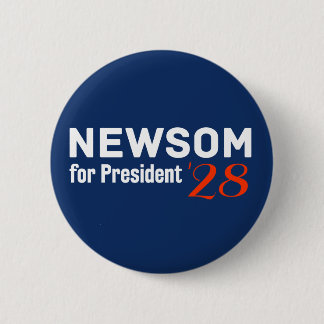 Badge Rond 5 Cm Gavin Newsom pour Président 2028 bouton