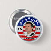 Badge Rond 5 Cm Gavin Newsome pour le président 2020 (Devant & derrière)