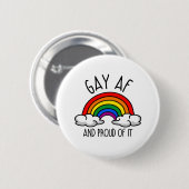 Badge Rond 5 Cm GAY AF et fier de lui (Devant & derrière)