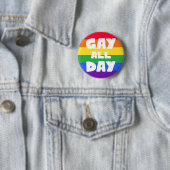 Badge Rond 5 Cm Gay All Day LGBT (En situation)