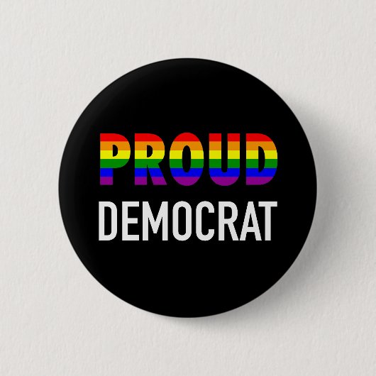 Badge Rond 5 Cm Gay Fier Démocrate (Devant)