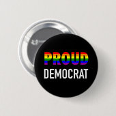 Badge Rond 5 Cm Gay Fier Démocrate (Devant & derrière)