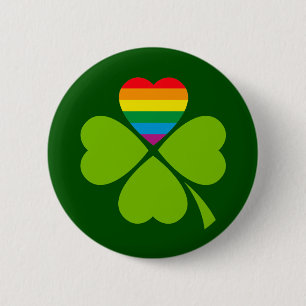 Badge Rond 5 Cm Gay Lucky Clover