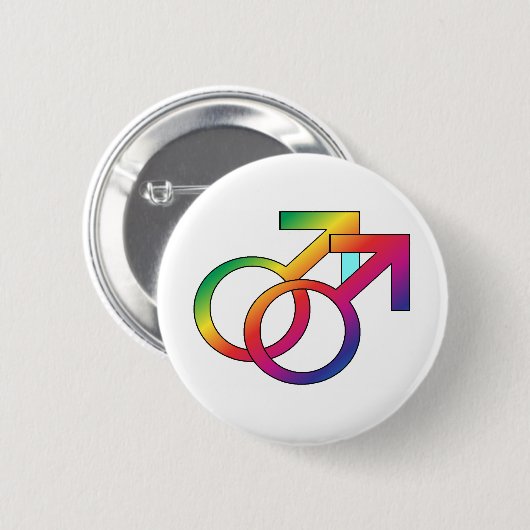 Badge Rond 5 Cm Gay pride (Devant & derrière)