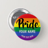 Badge Rond 5 Cm GAY PRIDE arc-en-ciel LGBT personnalisé (Devant & derrière)