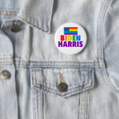 Badge Rond 5 Cm Gay pride du drapeau américain Biden Harris Rainbo (En situation)