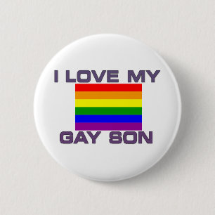 Badge Rond 5 Cm Gay pride J'Aime Mon Fils Gay