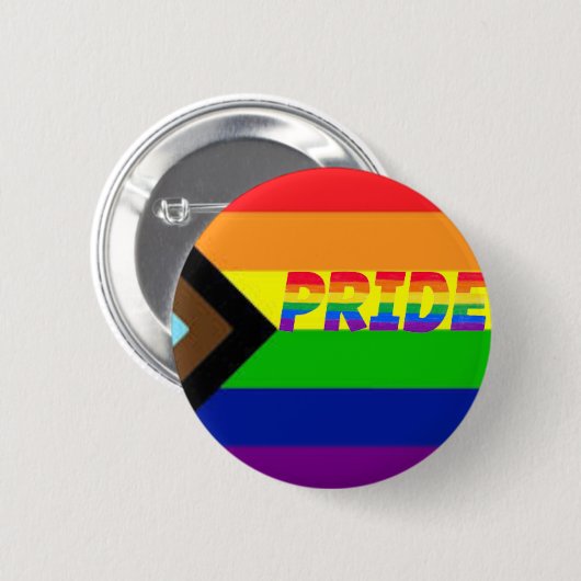 Badge Rond 5 Cm Gay pride LGBTQ+ Progrès (Devant & derrière)