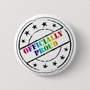 Badge Rond 5 Cm gay pride "officiellement fier"