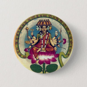 Badge Rond 5 Cm Gayatri Mantra (personnification en tant que déess
