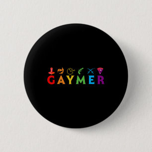 Badge Rond 5 Cm Gaymer Drôle Fierté Lgbt Gay Joueur Amoureux De Je