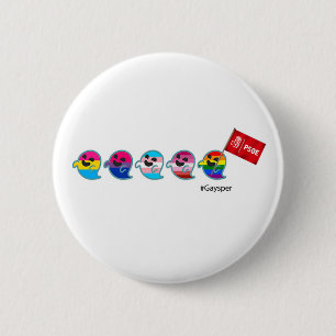 Badge Rond 5 Cm Gaysper le fantôme socialiste sympathique gay