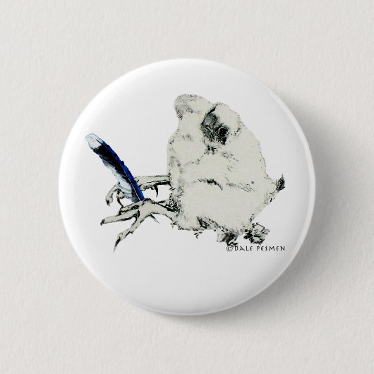 Badge Rond 5 Cm Geai bleu de Dale (Devant)