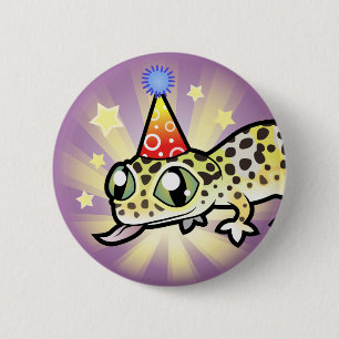 Badge Rond 5 Cm Gecko de léopard d'anniversaire
