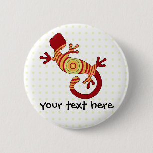 Badge Rond 5 Cm Gecko Lizard coloré