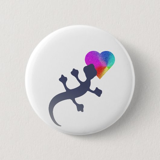 Badge Rond 5 Cm Gecko Love (Devant)