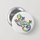 Badge Rond 5 Cm Gecko psychédélique (Devant & derrière)