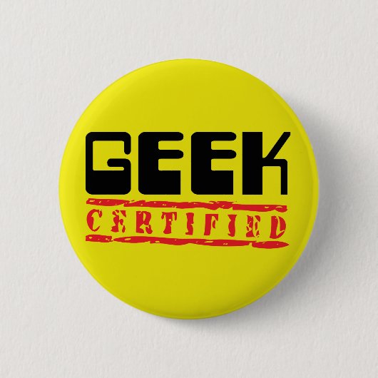 Badge Rond 5 Cm Geek certifié (Devant)