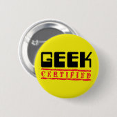 Badge Rond 5 Cm Geek certifié (Devant & derrière)