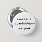 Badge Rond 5 Cm Geek de bande de clarinette (Devant & derrière)