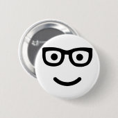 Badge Rond 5 Cm geek de verre nerd (Devant & derrière)