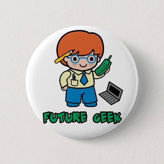 Badge Rond 5 Cm Geek (garçon) (Devant)