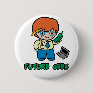 Badge Rond 5 Cm Geek (garçon)