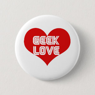Badge Rond 5 Cm Geek Love Valentines Day Heart