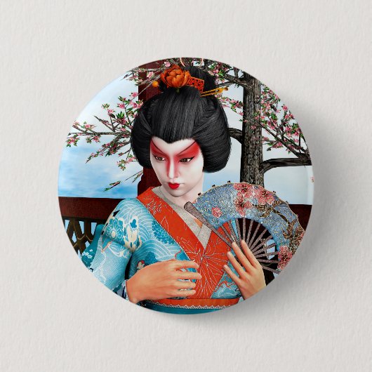 Badge Rond 5 Cm Geisha (Devant)