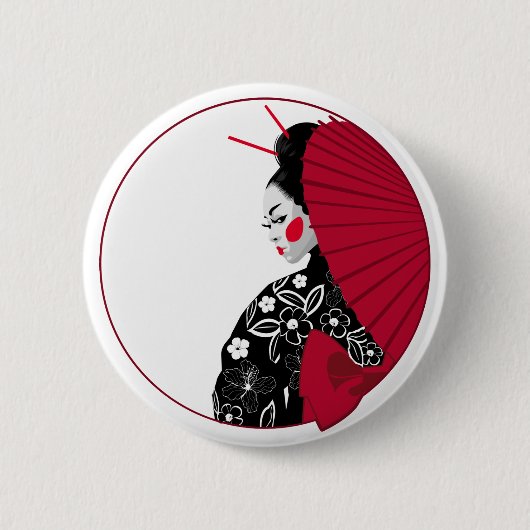 Badge Rond 5 Cm Geisha (Devant)