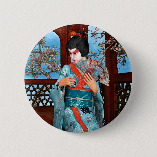 Badge Rond 5 Cm Geisha (Devant)