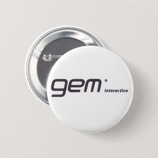 Badge Rond 5 Cm gem Interactive button,gem interactive (Devant & derrière)