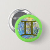 Badge Rond 5 Cm Gémeaux (Devant & derrière)