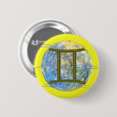 Badge Rond 5 Cm Gémeaux (Devant & derrière)