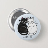 Badge Rond 5 Cm Gemini star signe les jumeaux zodiac star (Devant & derrière)