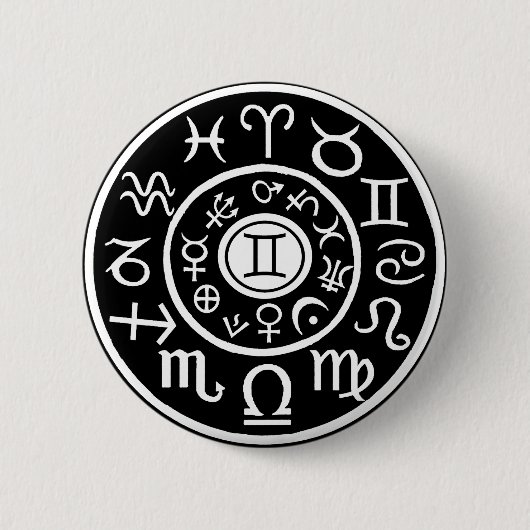 Badge Rond 5 Cm Gemini Zodiac (Devant)