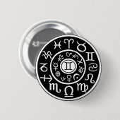 Badge Rond 5 Cm Gemini Zodiac (Devant & derrière)