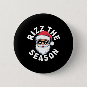 Badge Rond 5 Cm Gen Alpha Slang Père Noël Rizzler Christmas Rizz L