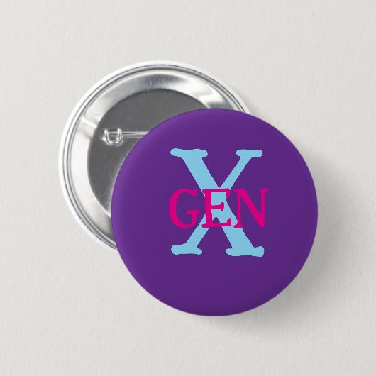 Badge Rond 5 Cm Gen X  (Devant & derrière)