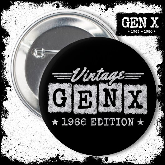 Badge Rond 5 Cm Gen X Generation Gen Xer Né 1966 Gen X Anniversair