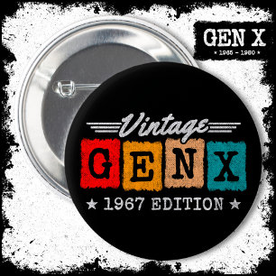 Badge Rond 5 Cm Gen X Generation Gen Xer Né 1967 Gen X Anniversair