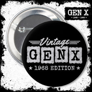 Badge Rond 5 Cm Gen X Generation Gen Xer Né 1968 Gen X Anniversair